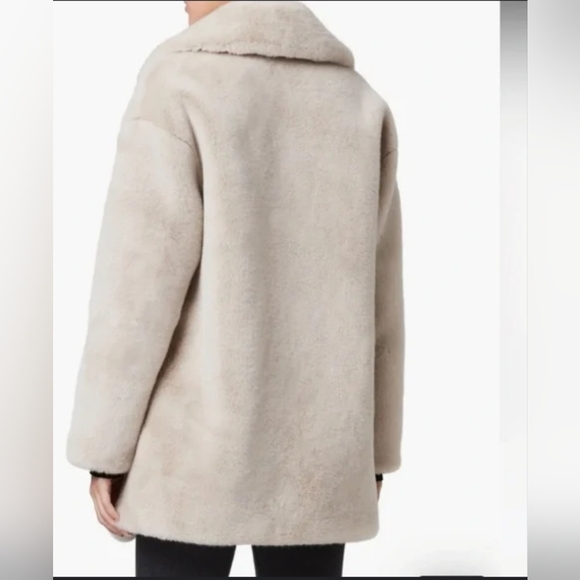 AllSaints- Amice Faux Fur Coat-Sz 10 EUC Like New - Picture 2 of 5